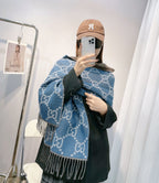 Gucci Premium Woven New Logo Jacquard Fringed Scarf Shawl for Women – product image 7