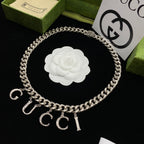 Gucci Punk Style Script Necklace – Luxury Designer Jewelry – product image 2
