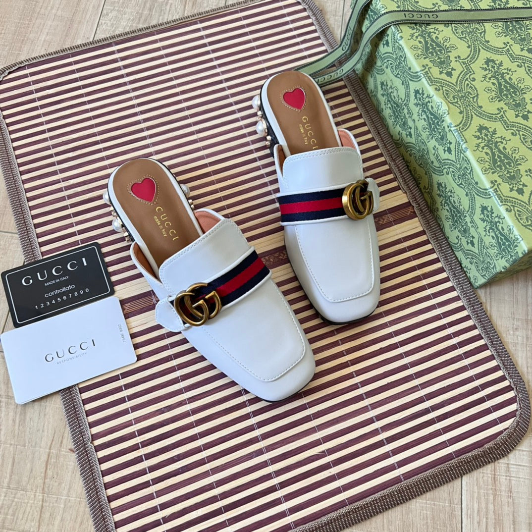 Gucci Retro Leather Half-Covered Loafers – slippers product image 13
