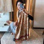 Gucci Reversible Cashmere Jacquard Fringe Scarf Shawl for Women – product image 22