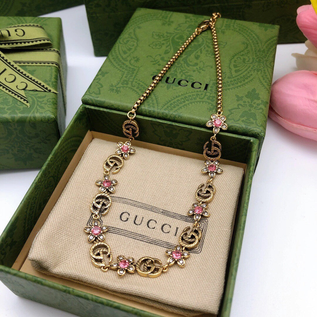Gucci Star Crystal Double G Necklace – Luxury Designer Jewelry – product image 1