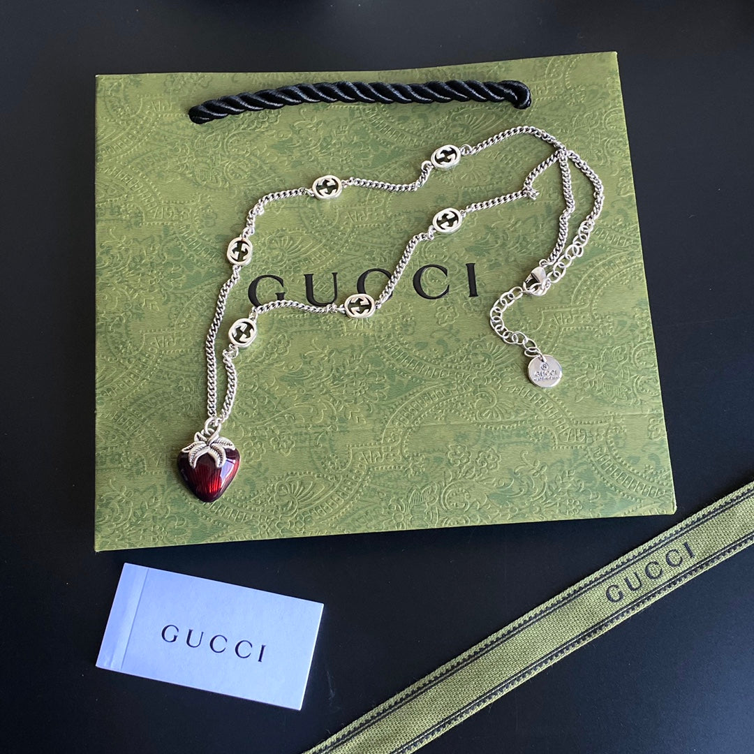 Gucci Strawberry Pendant Necklace – Luxury Designer Jewelry – product image 1
