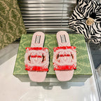 Gucci Tassel Hollow G Flat Slippers – slippers product image 1