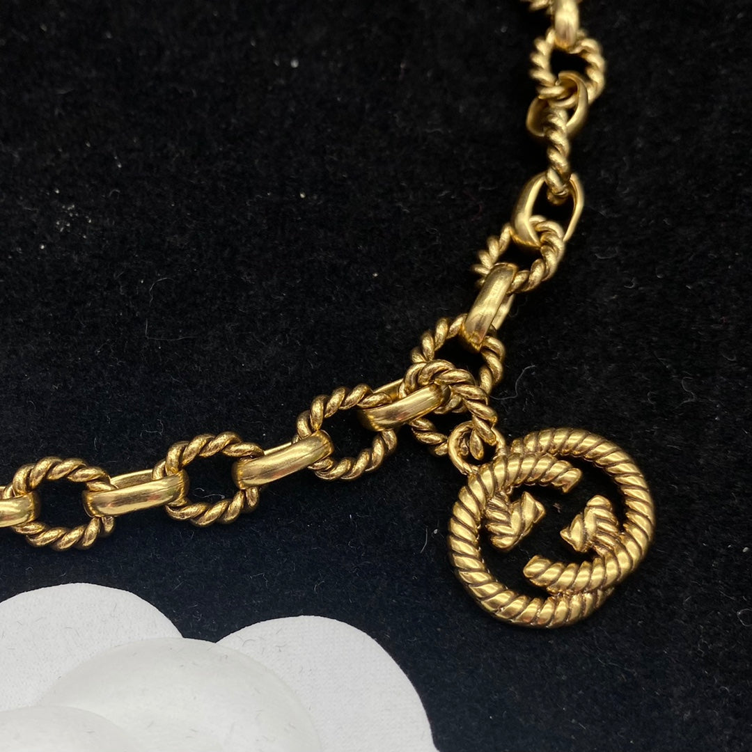 Gucci Textured Double G Pendant Necklace – Luxury Designer Jewelry – product image 4