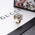 Gucci Vintage Crystal Flower Open Ring – Luxury Designer Jewelry – product image 3