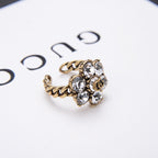 Gucci Vintage Crystal Flower Open Ring – Luxury Designer Jewelry – product image 4