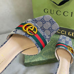 Gucci Vintage Embossed Block Heel Sandals – sandals product image 13