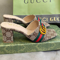Gucci Vintage Embossed Block Heel Sandals – sandals product image 3