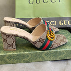Gucci Vintage Embossed Block Heel Sandals – sandals product image 3