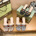 Gucci Vintage Embossed Block Heel Sandals – sandals product image 7
