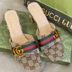 Gucci Vintage Embossed Block Heel Sandals – sandals product image 8