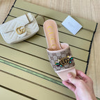 Gucci Vintage Embossed Canvas Slippers – slippers product image 12