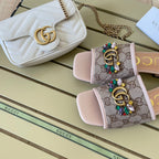 Gucci Vintage Embossed Canvas Slippers – slippers product image 13