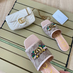 Gucci Vintage Embossed Canvas Slippers – slippers product image 14