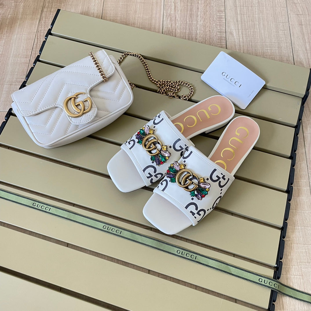 Gucci Vintage Embossed Canvas Slippers – slippers product image 5