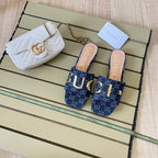 Gucci Vintage Embossed Letters Slippers – slippers product image 11