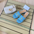 Gucci Vintage Embossed Letters Slippers – slippers product image 3