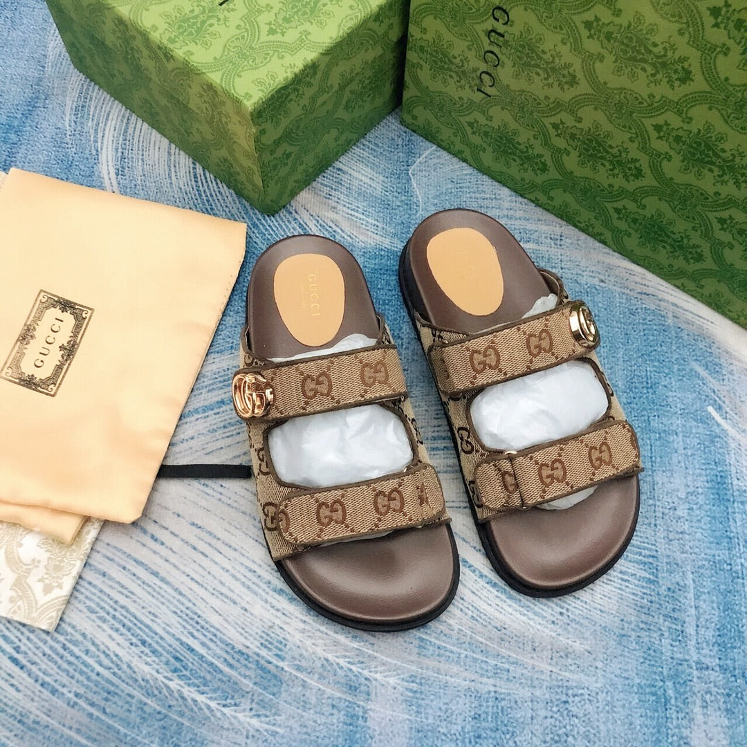 Gucci Vintage G Embossed Velcro Sandals – sandals product image 1