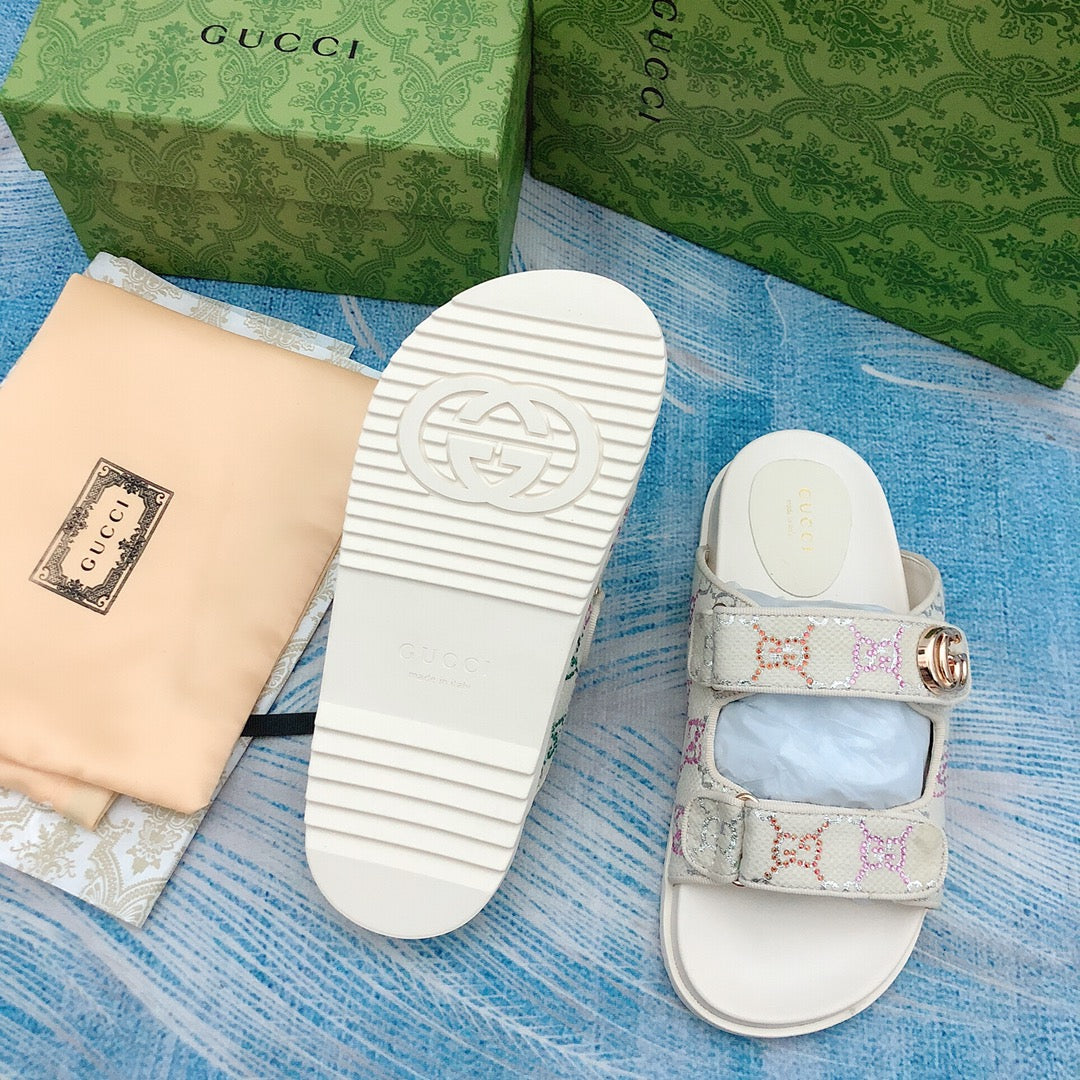 Gucci Vintage G Embossed Velcro Sandals – sandals product image 15