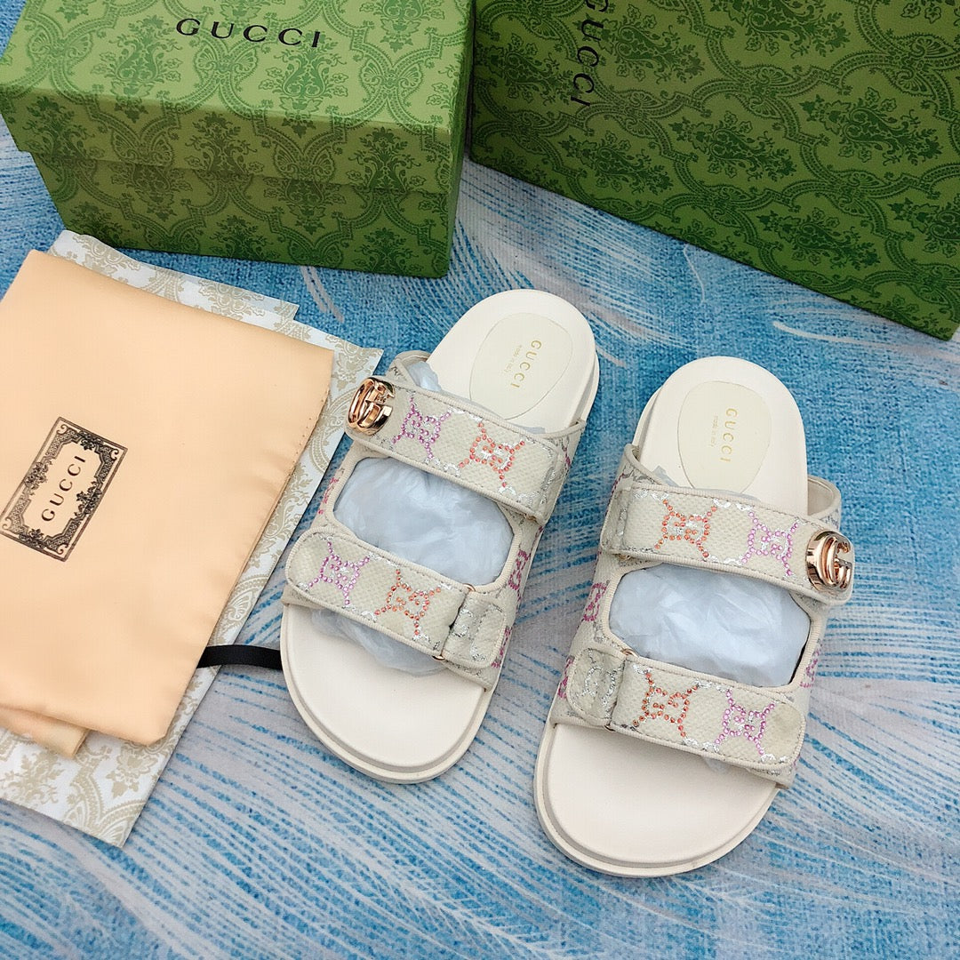 Gucci Vintage G Embossed Velcro Sandals – sandals product image 4