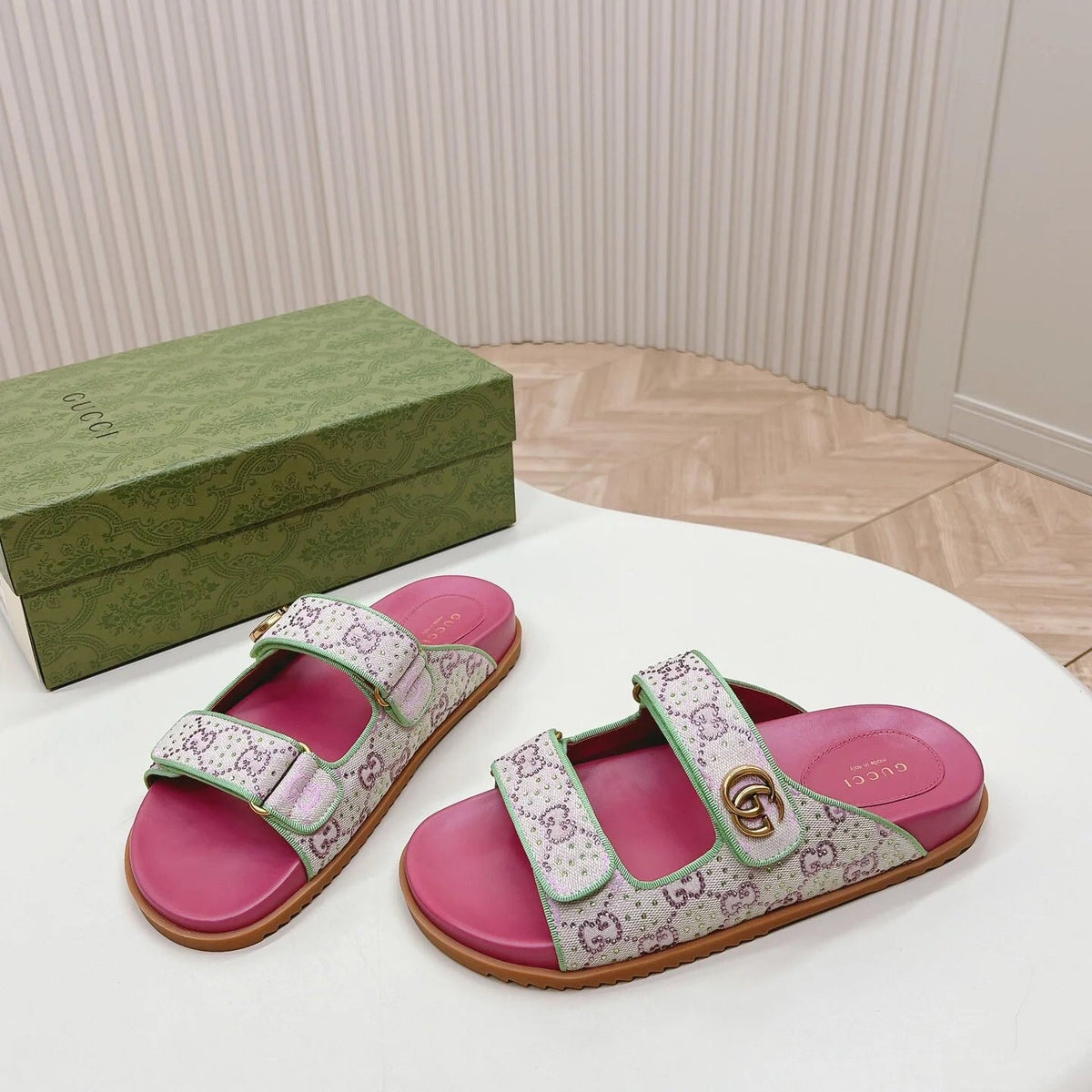 Gucci Vintage G Embossed Velcro Sandals – sandals product image 5