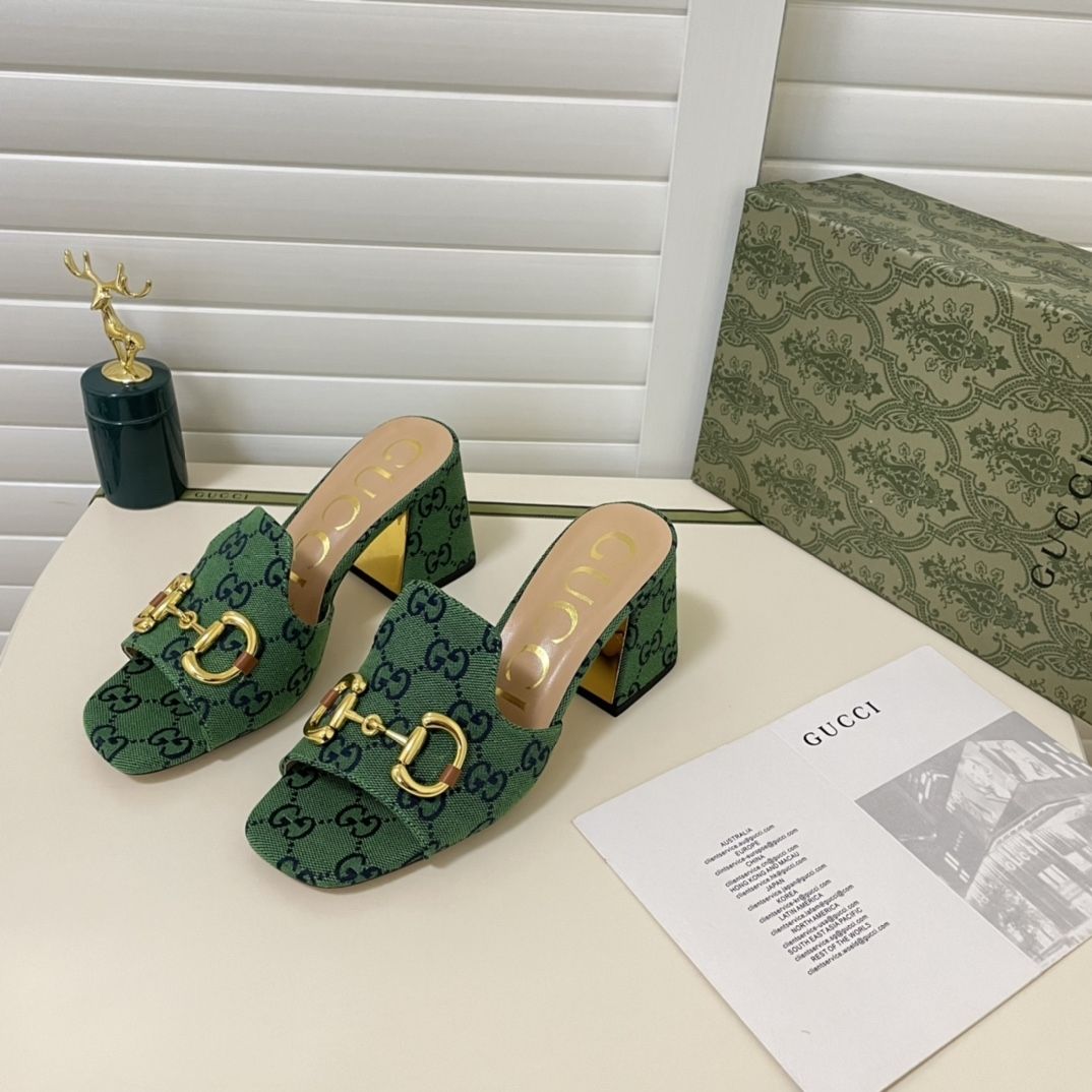 Gucci Vintage Horsebit High Heel Slippers – slippers product image 10