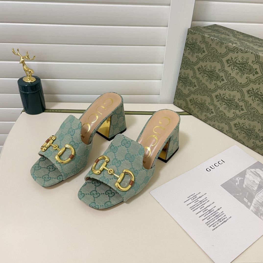 Gucci Vintage Horsebit High Heel Slippers – slippers product image 8