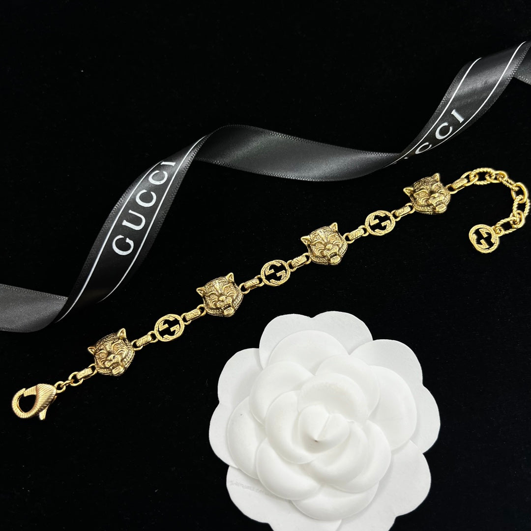 Gucci Vintage Tiger Head Monogram Bracelet – Luxury Jewelry – product image 1