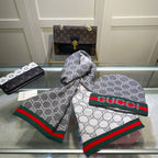 Gucci Wool Classic Monogram Jacquard Scarf Hat Set for Women – product image 22