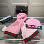 Gucci Wool Classic Monogram Jacquard Scarf Hat Set for Women – product image 34