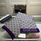 Gucci Wool Classic Monogram Jacquard Scarf Hat Set for Women – product image 9
