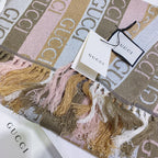 Gucci Wool Double-sided Jacquard Fringed Scarf Shawl for Women – product image 17