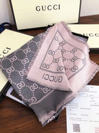 Gucci Wool-Silk Blend Small Broken Edges Jacquard Scarf Shawl for Women – product image 12