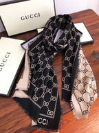 Gucci Wool-Silk Blend Small Broken Edges Jacquard Scarf Shawl for Women – product image 8