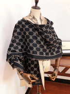 Gucci Wool-Silk Blend Small Broken Edges Jacquard Scarf Shawl for Women – product image 9
