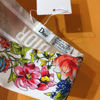 Hermès Bevel Edge Floral Double Layer Ribbon Silk Scarf for Women – product image 10
