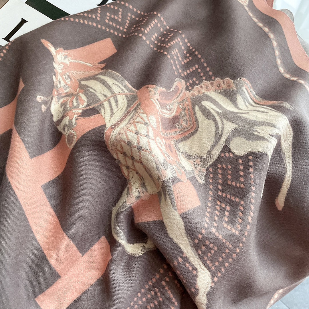 Hermès Cashmere H Horse Element Jacquard Scarf for Women – product image 21