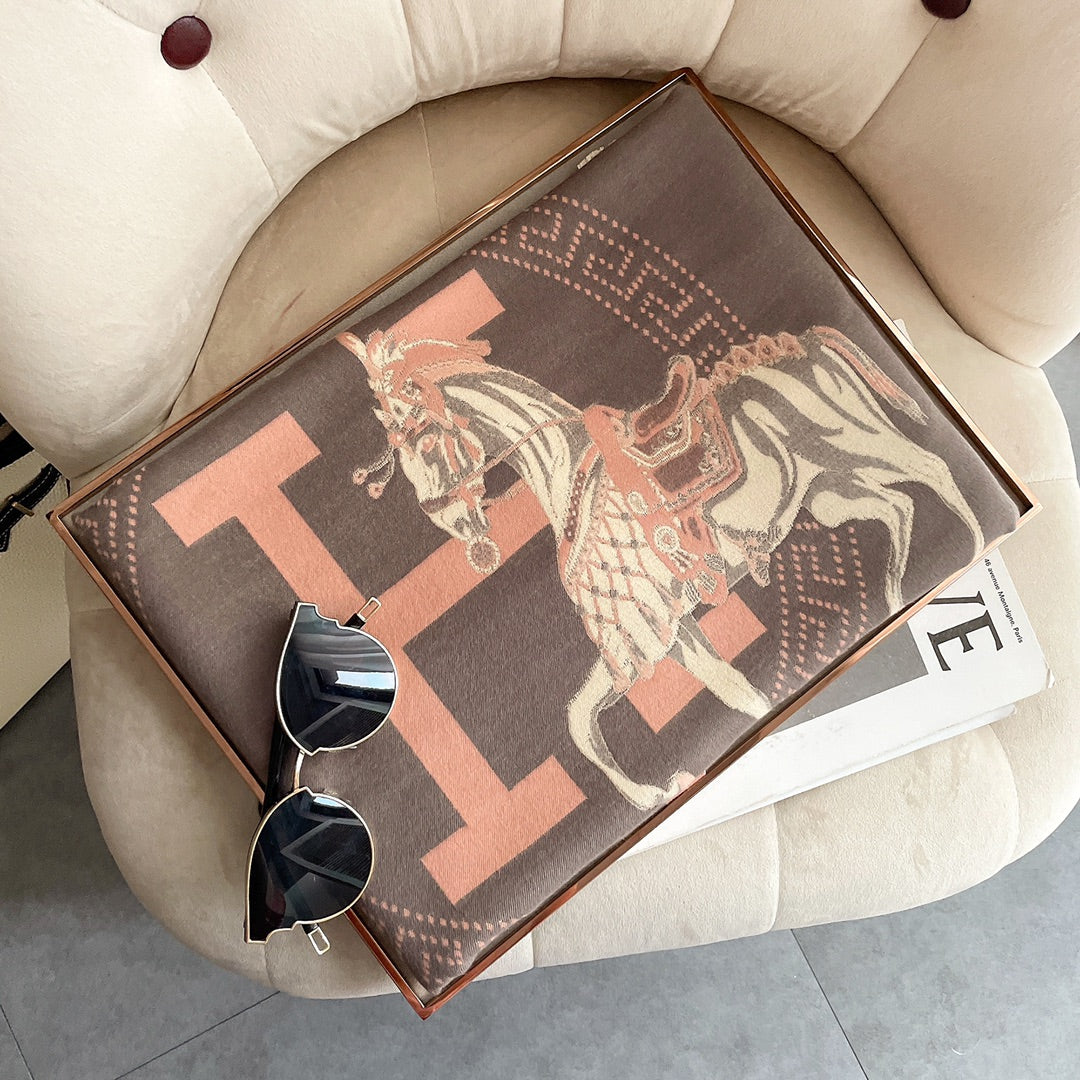 Hermès Cashmere H Horse Element Jacquard Scarf for Women – product image 22