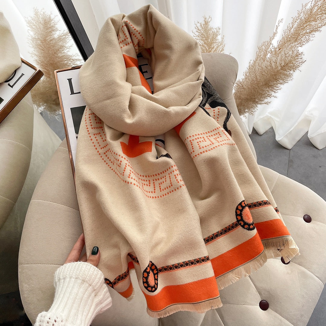 Hermès Cashmere H Horse Element Jacquard Scarf for Women – product image 23