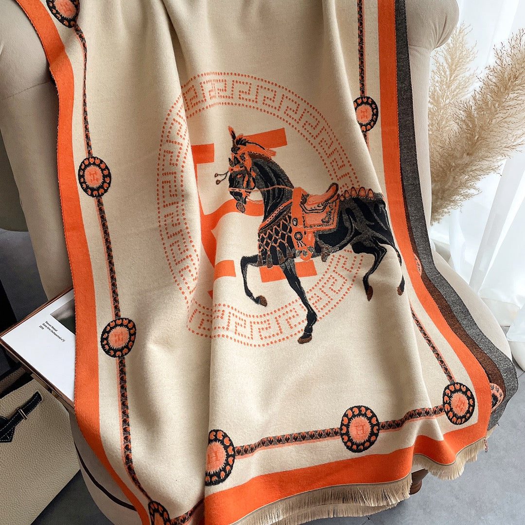 Hermès Cashmere H Horse Element Jacquard Scarf for Women – product image 5