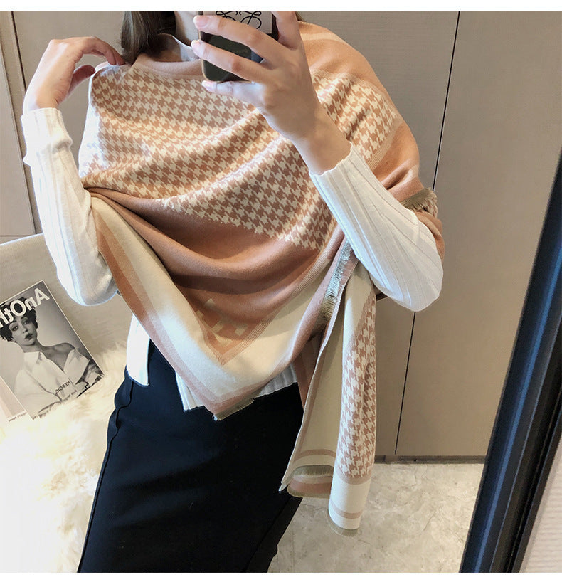 Hermès Cashmere warm thickened shawl scarf for Women – product image 10
