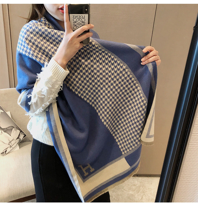 Hermès Cashmere warm thickened shawl scarf for Women – product image 18