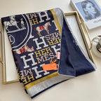 Hermès Double Sided Horse Pattern Silk Scarf for Women – product image 3