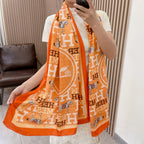 Hermès Double Sided Horse Pattern Silk Scarf for Women – product image 8