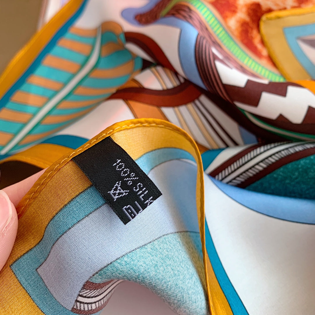 Hermès Fantasy Saddle Small Square Silk Scarf for Women – product image 13