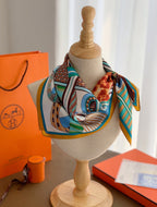 Hermès Fantasy Saddle Small Square Silk Scarf for Women – product image 14