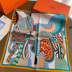 Hermès Fantasy Saddle Small Square Silk Scarf for Women – product image 3