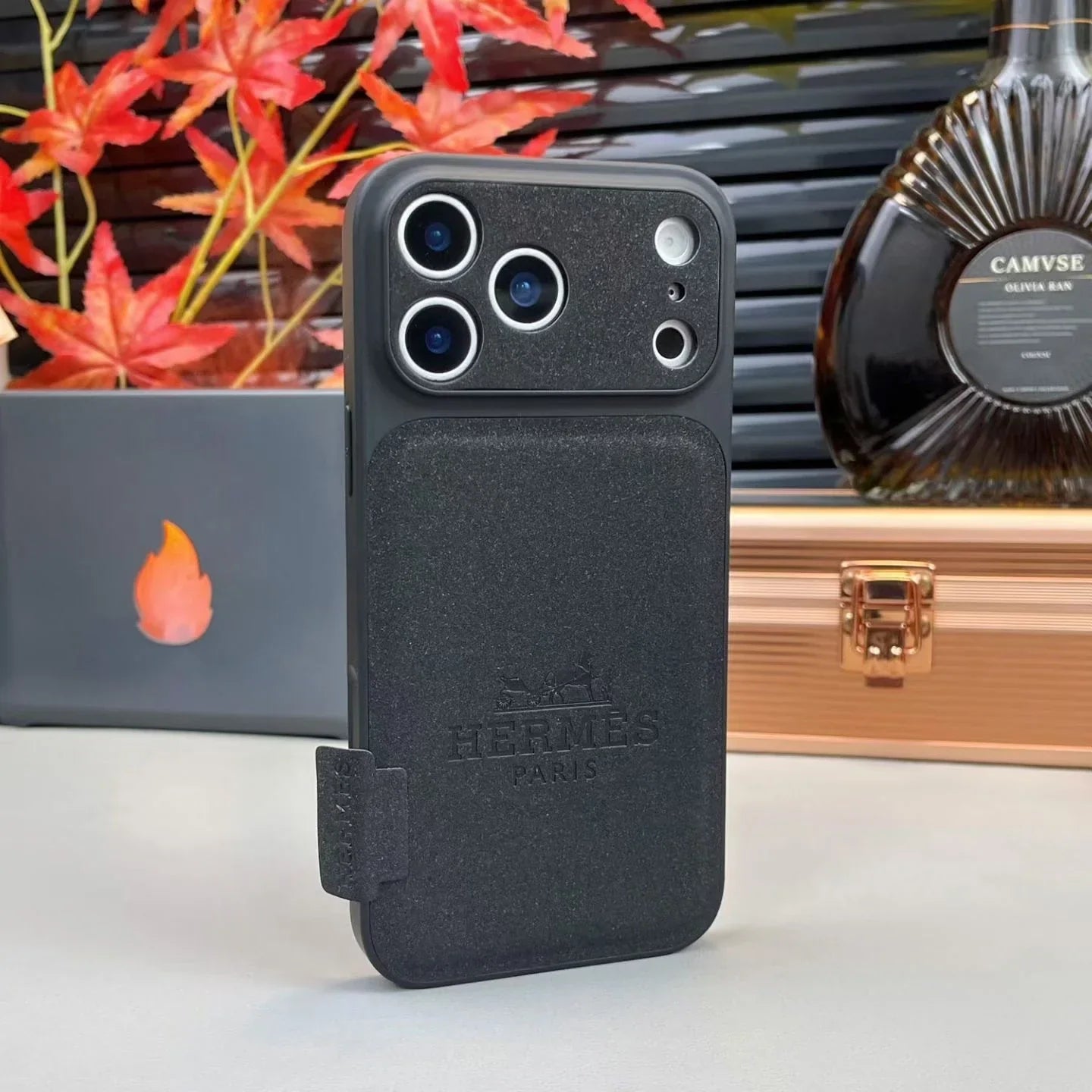 Black Hermes iPhone 17 Pro Max Case – Luxury Hermes iPhone Case