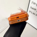 Orange Hermès iPhone 17 Pro Max Case with Card Slot – Luxury Leather Hermes Phone Case