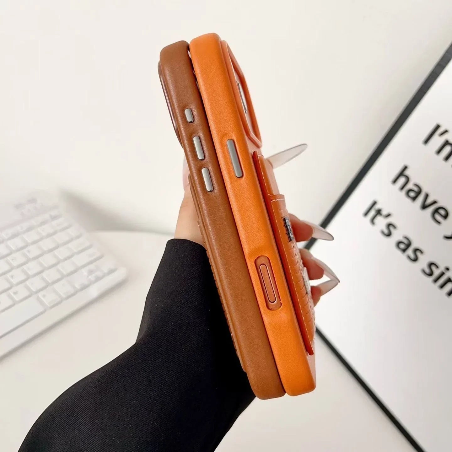 Brown Hermès iPhone 17 Pro Max Case with Card Slot – Luxury Leather Hermes Phone Case